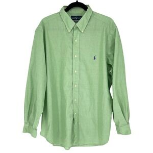 Ralph Lauren Classic Fit Dress Shirt XL 17.5 Green Men's GUC